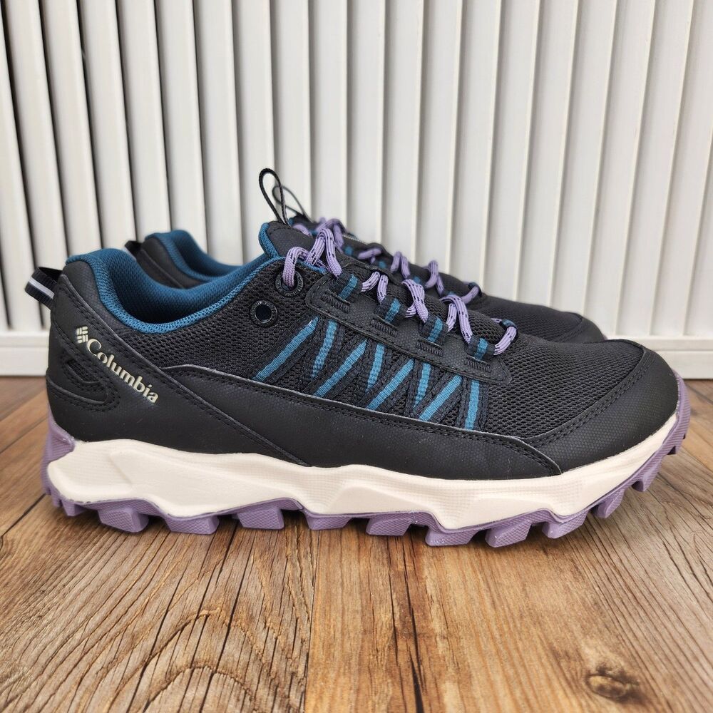 Columbia Flow Fremont Hiking Shoes Womens Sz 7.5 Black Purple Sneaker BL5534-010